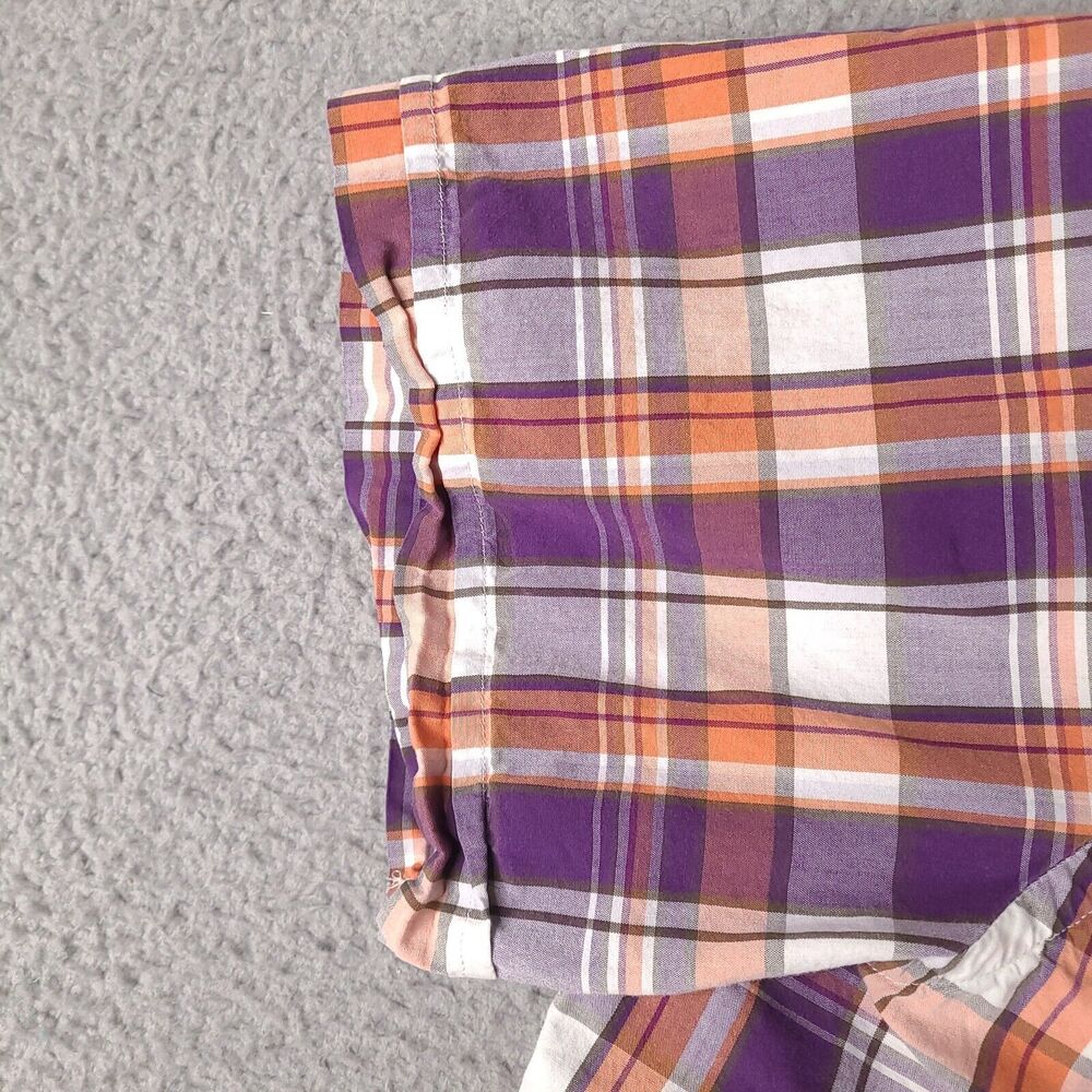 Banana Republic Shirt Mens XL Colorful Plaid Short Sleeve Button Down Soft Wash - Picture 5 of 13